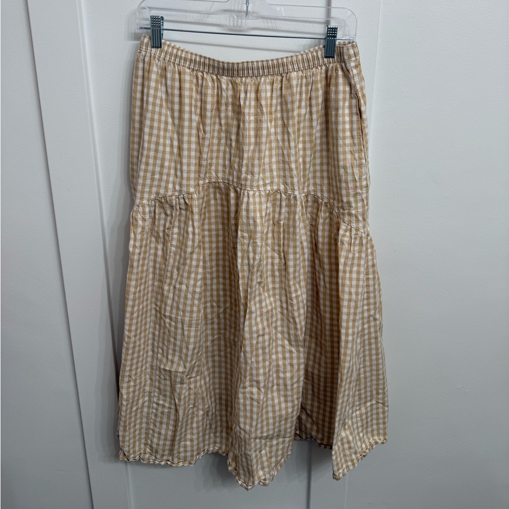 Old Navy Tan Gingham A-Line Skirt